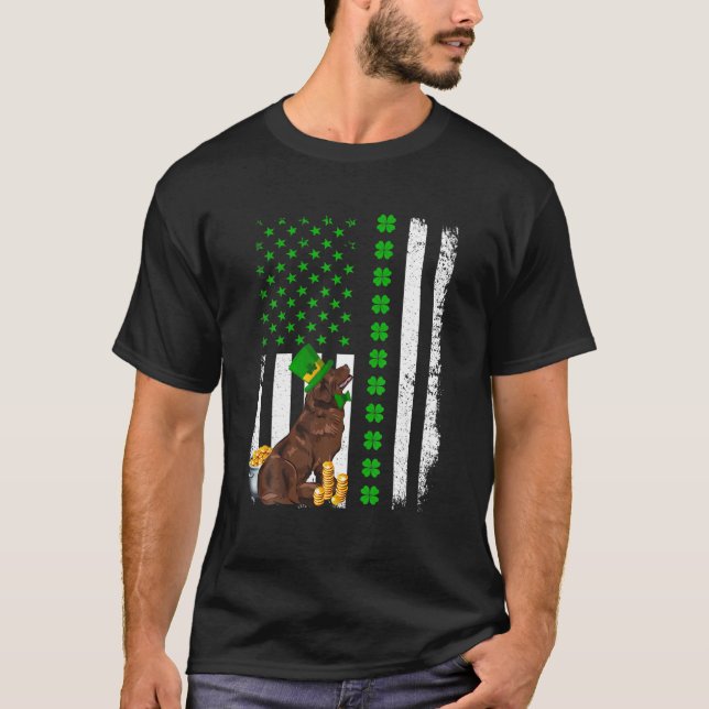 Newfoundland Dog Lover St Patrick's Day Puppy Cost T-Shirt (Front)