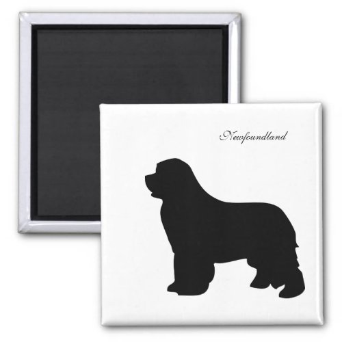 Newfoundland dog magnet black silhouette magnet