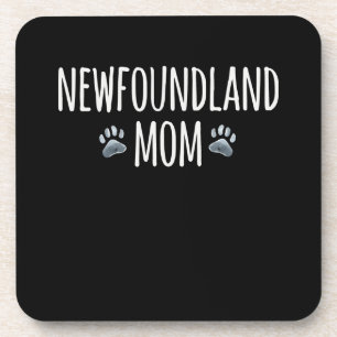 Newfoundland dog mom dog lover paws gift beverage coaster