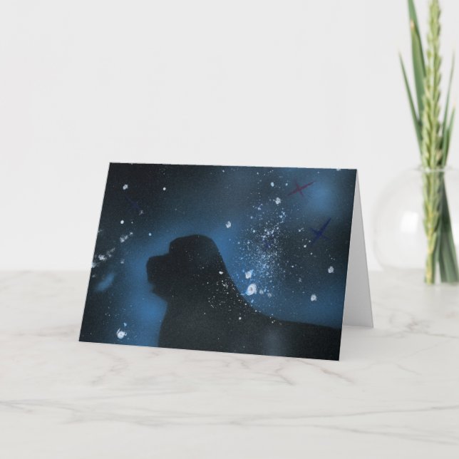 Newfoundland dog painting card (Front)