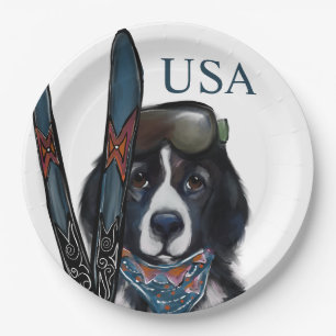 NEWFOUNDLAND DOG PAPER PLATES