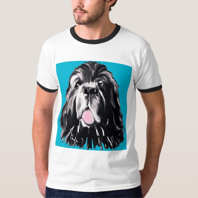 Newfoundland Dog Portrait T-Shirt (Front)