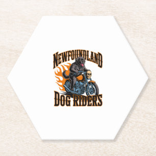 Newfoundland Dog Rider Paper Coaster