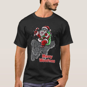 Newfoundland Dog Santa Claus Hat Merry Christmas X T-Shirt