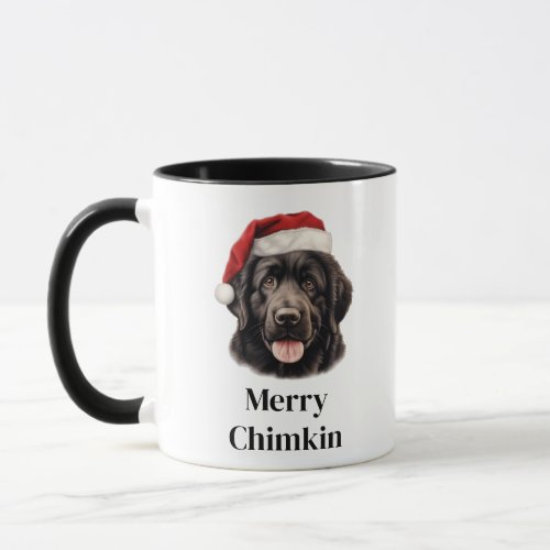 Newfoundland Dog Santa Hat Christmas Mug