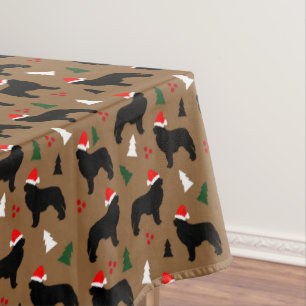 Newfoundland Dog Santa Hats Christmas Holiday Tablecloth