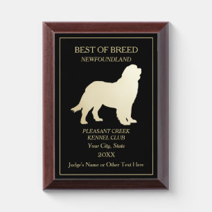 Newfoundland Dog Show Award Plaque