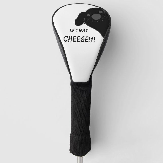 Newfoundland Dog Side Peeking Black Is That Cheese Golf Head Cover (Front)