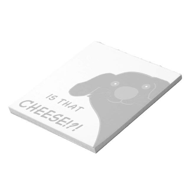 Newfoundland Dog Side Peeking Black Is That Cheese Notepad (Rotated)