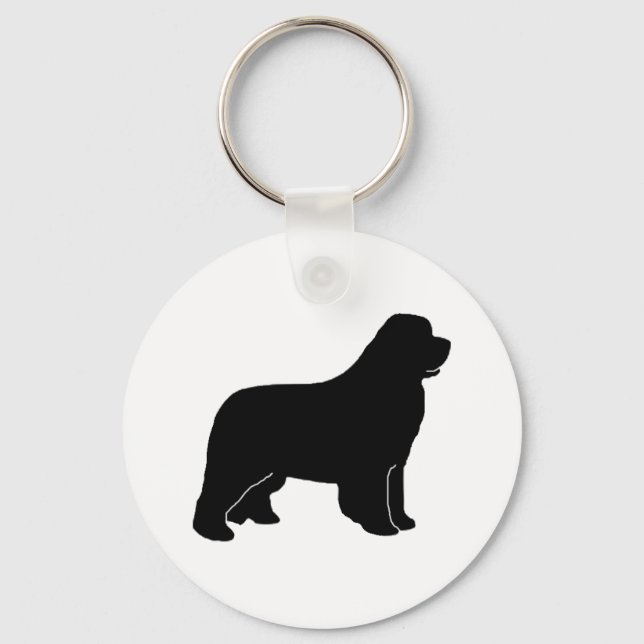 Newfoundland dog silhouette keychain (Front)