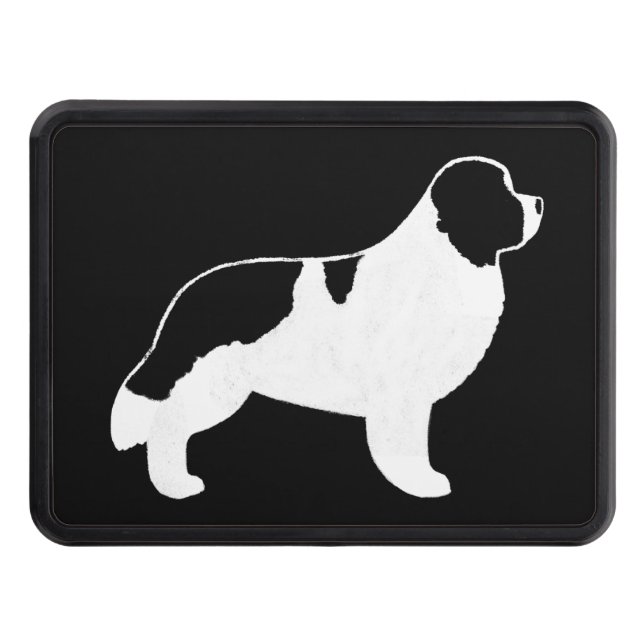 Newfoundland Dog Silhouette - Landseer Hitch Cover (Front)
