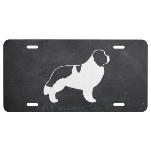 Newfoundland Dog Silhouette - Landseer License Plate
