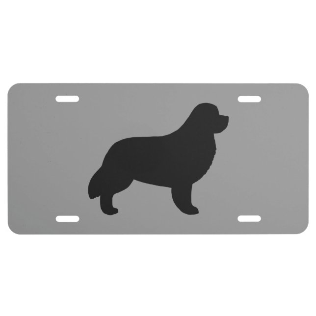 Newfoundland Dog Silhouette License Plate (Front)