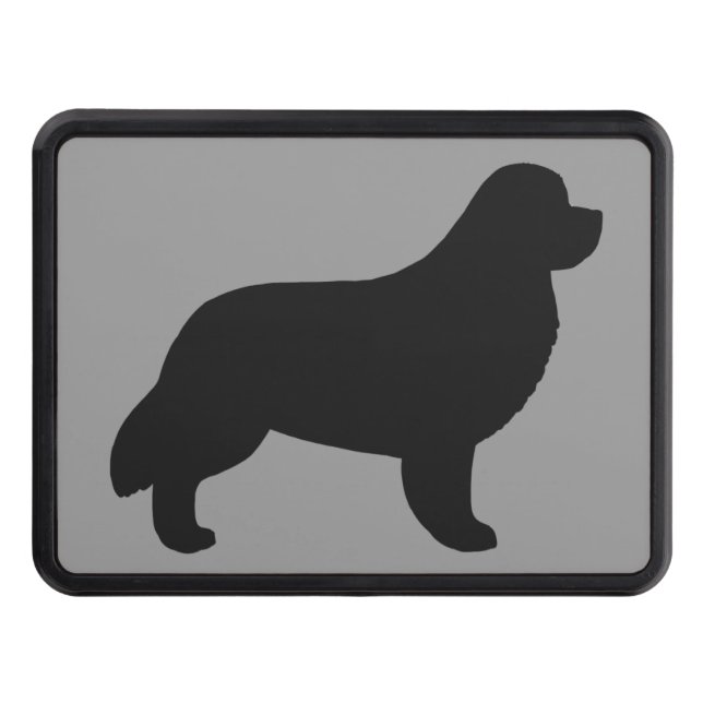 Newfoundland Dog Silhouette Tow Hitch Cover (Front)