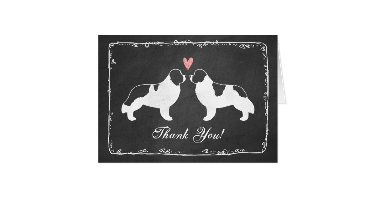 newfoundland dog silhouettes wedding thank you card zazzlecom