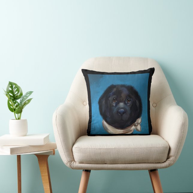 Newfoundland Dog                Throw Pillow (Chair)