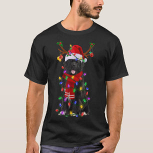 Newfoundland Dog Tree Christmas Lights Xmas Pajama T-Shirt