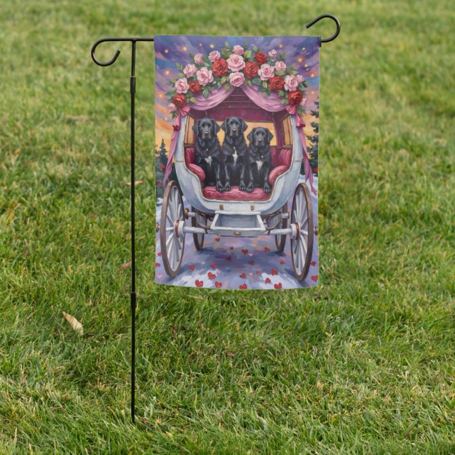 Newfoundland Dog Valentine's Day  Garden Flag (In SItu)