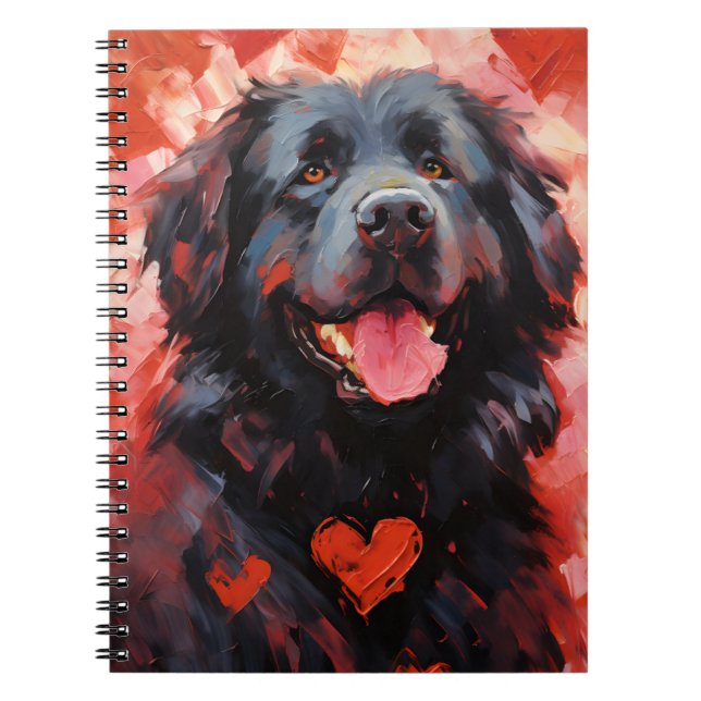 Newfoundland dog Valentines day Notebook (Front)