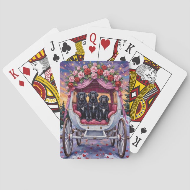 Newfoundland Dog Valentine's Day  Poker Cards (Back)