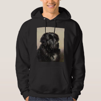 Newfoundland dog vintage realistic paint hoodie