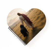 Newfoundland dog walking with Jesus