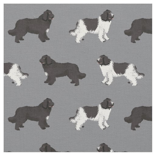 newfoundland dogs grey fabric