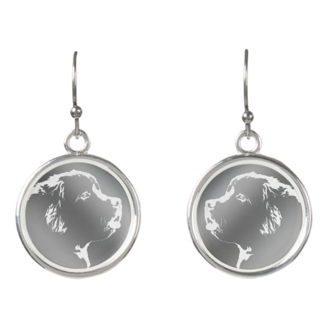 Newfoundland Earrings Newfoundland Pup Jewelry  (Front)