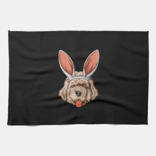 Newfoundland easter   bunny ears dog gift kitchen towel