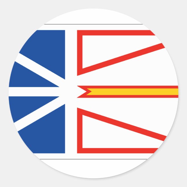 NEWFOUNDLAND FLAG CLASSIC ROUND STICKER (Front)