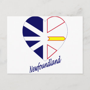 Newfoundland Flag Heart with Name Postcard