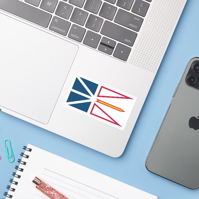 Newfoundland Flags Graphic Sticker (Laptop w/ iPhone)
