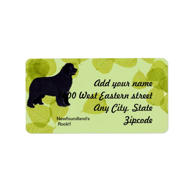 Newfoundland - Green Leaves Design Label (Front)