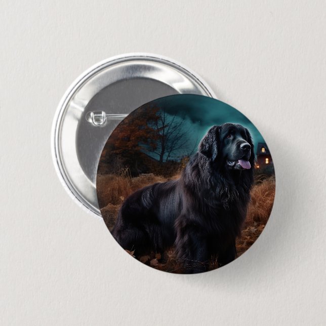 Newfoundland Halloween Scary  Button (Front & Back)