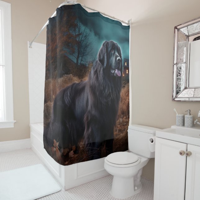 Newfoundland Halloween Scary  Shower Curtain (In Situ)