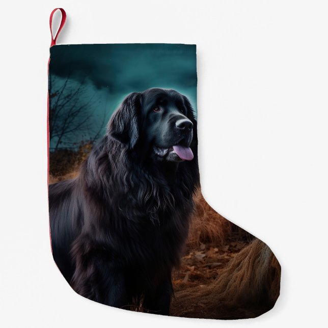 Newfoundland Halloween Scary  Small Christmas Stocking (Front)