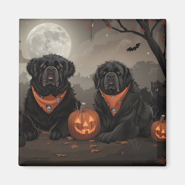 Newfoundland Halloween Spooky Magnet (Front)