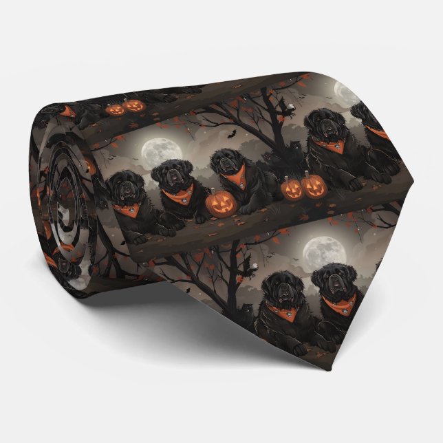 Newfoundland Halloween Spooky Neck Tie (Rolled)