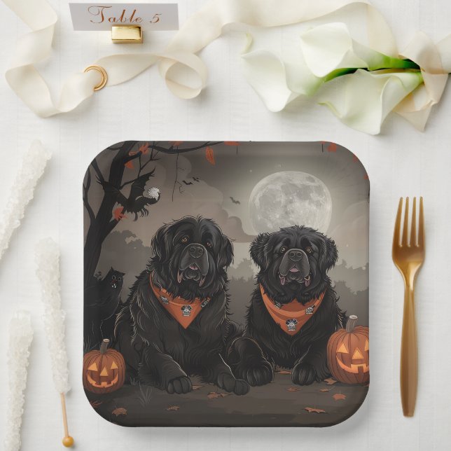 Newfoundland Halloween Spooky Paper Plates (Wedding)