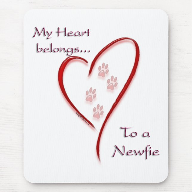 Newfoundland Heart Belongs Mouse Pad (Front)
