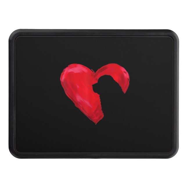 Newfoundland heart |silhouette valentines day gift hitch cover (Front)