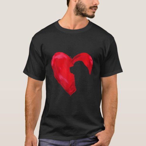 Newfoundland heart silhouette valentines day gift T_Shirt