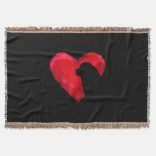 Newfoundland heart  silhouette valentines day gift throw blanket