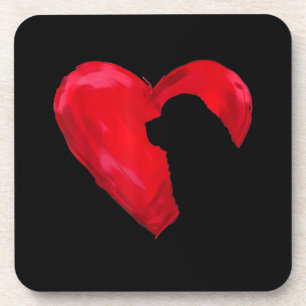 Newfoundland heart valentines day dog gift beverage coaster