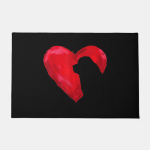 Newfoundland heart   valentines day dog gift doormat