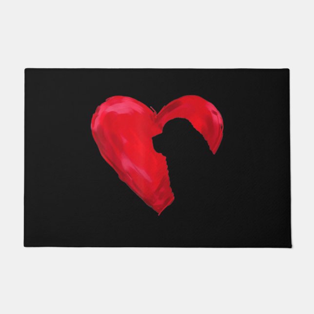 Newfoundland heart | valentines day dog gift doormat (Front)