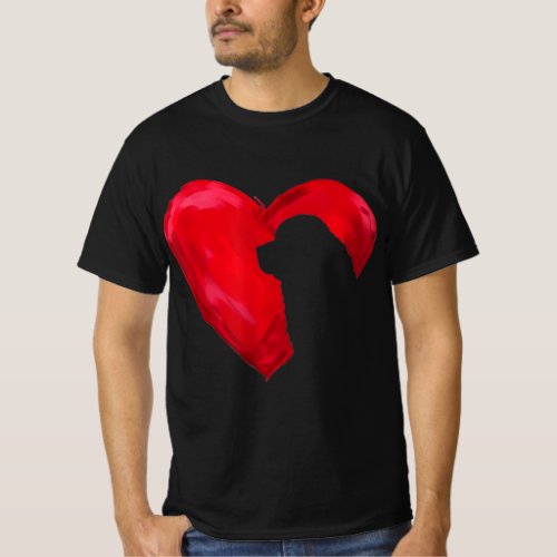 Newfoundland heart  valentines day dog gift T_Shirt