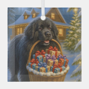 Newfoundland Holiday Glass Ornament