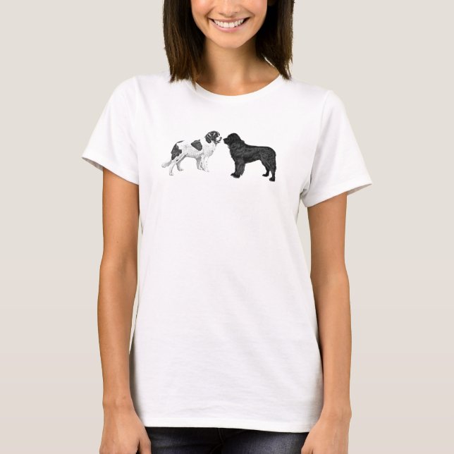 Newfoundland hounds Landseer Black T-Shirt (Front)