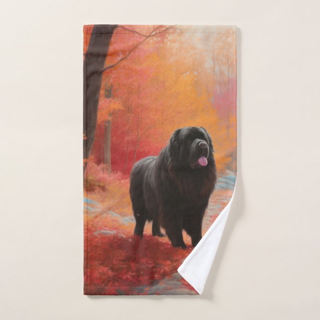 Newfoundland in Autumn Leaves Fall Inspire  Bath Towel Set (Hand Towel)